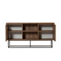 Hanah Home Consola Moderna e Industrial Nogal y Negro con Almacenamiento 140x72x36 cm